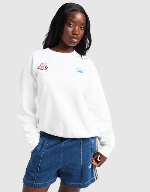 Sticker Oversized Crew Sweatshirt