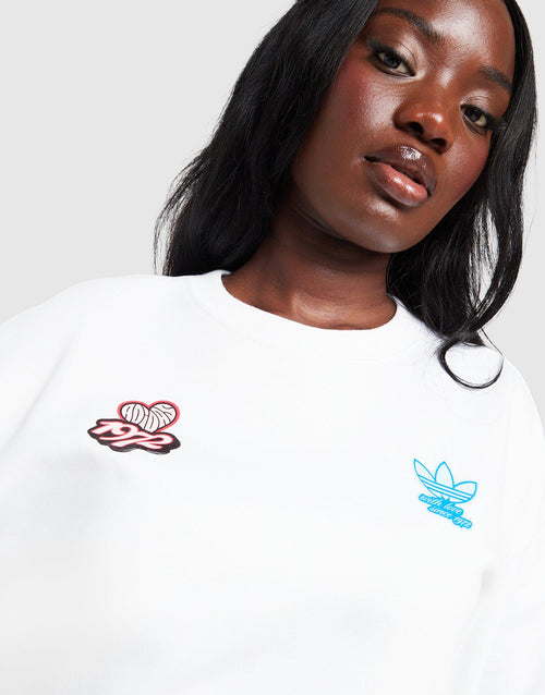 Sticker Oversized Crew Sweatshirt