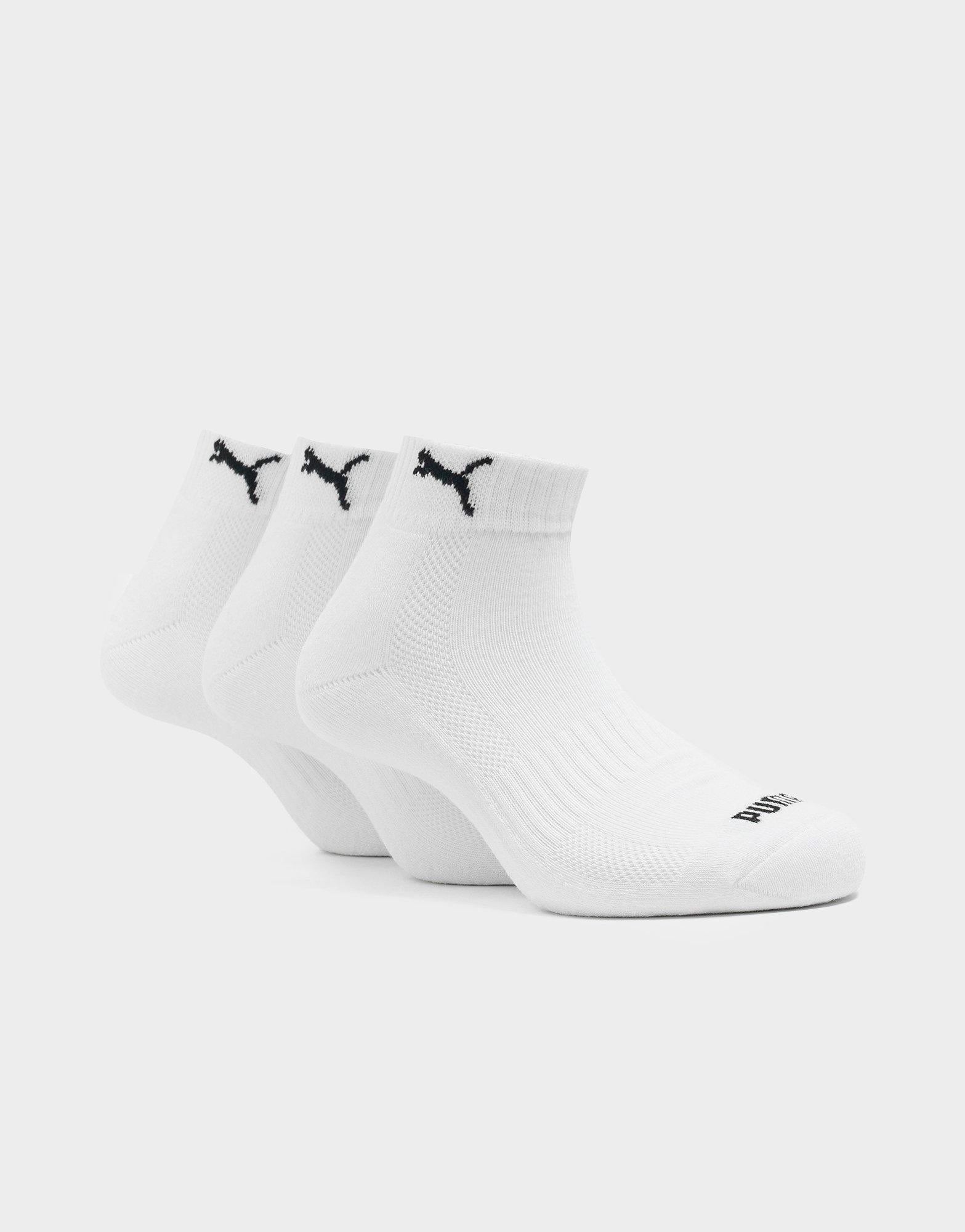White Puma Quarter Cushioned Socks 3-Pack - JD Sports Singapore