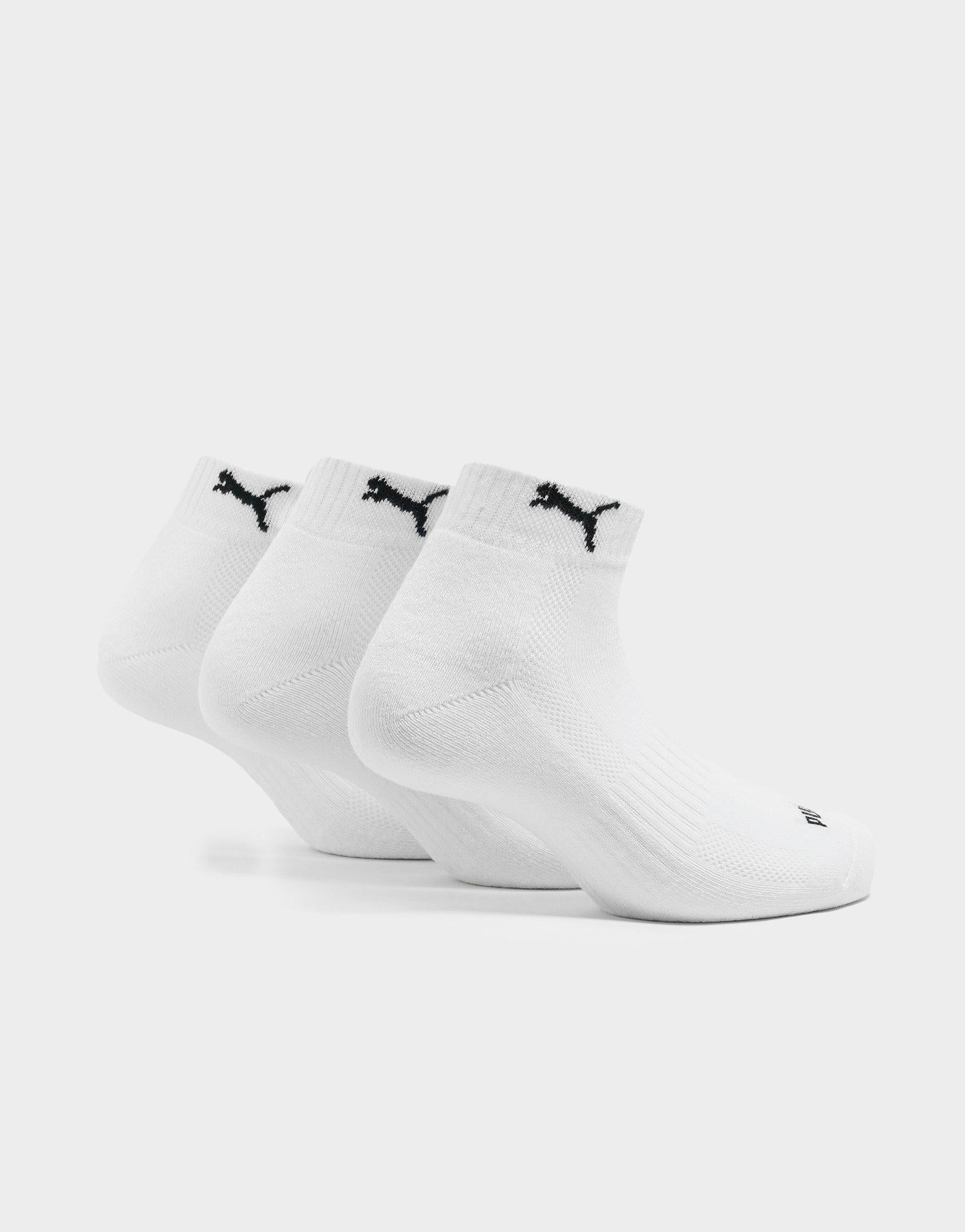 White Puma Quarter Cushioned Socks 3-Pack - JD Sports Singapore