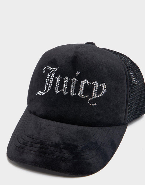 Diamante Velour Trucker Cap