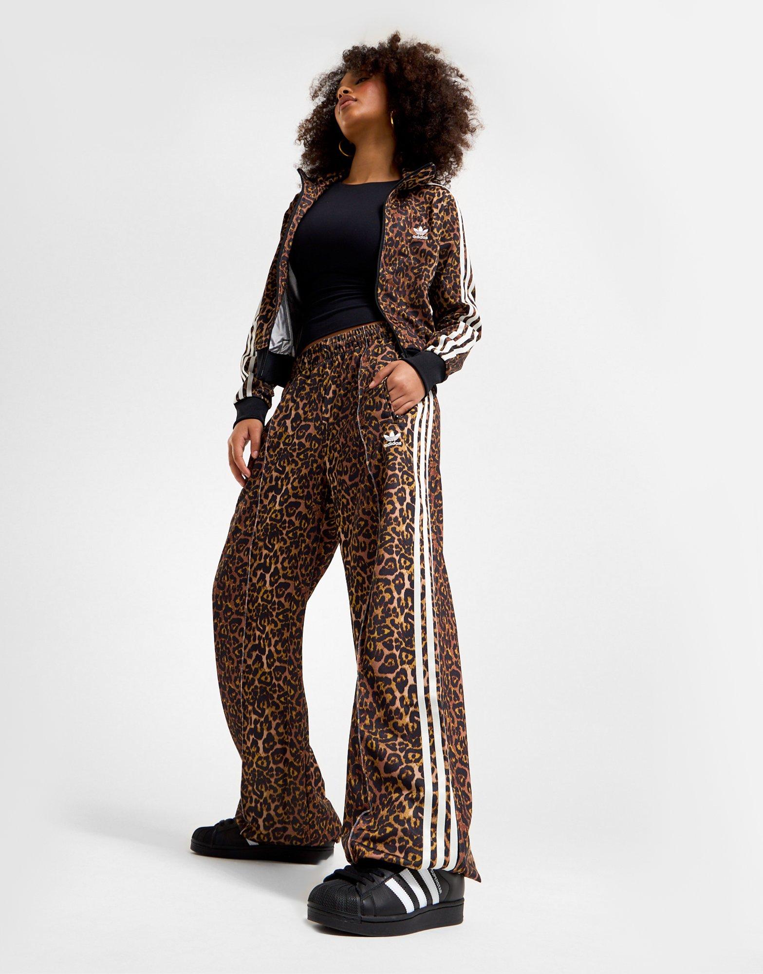All Over Leopard Print Oversized Track Pants