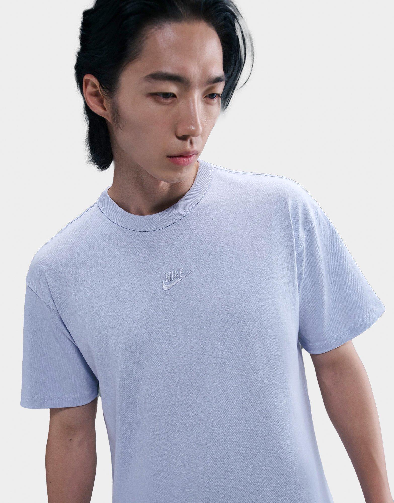 blue and gray nike shirt