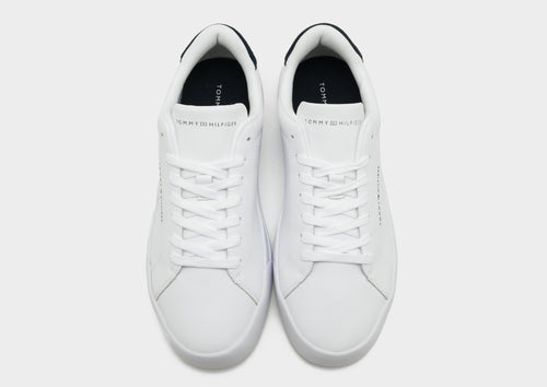 White Tommy Hilfiger Court Leather Detail Essential JD Sports