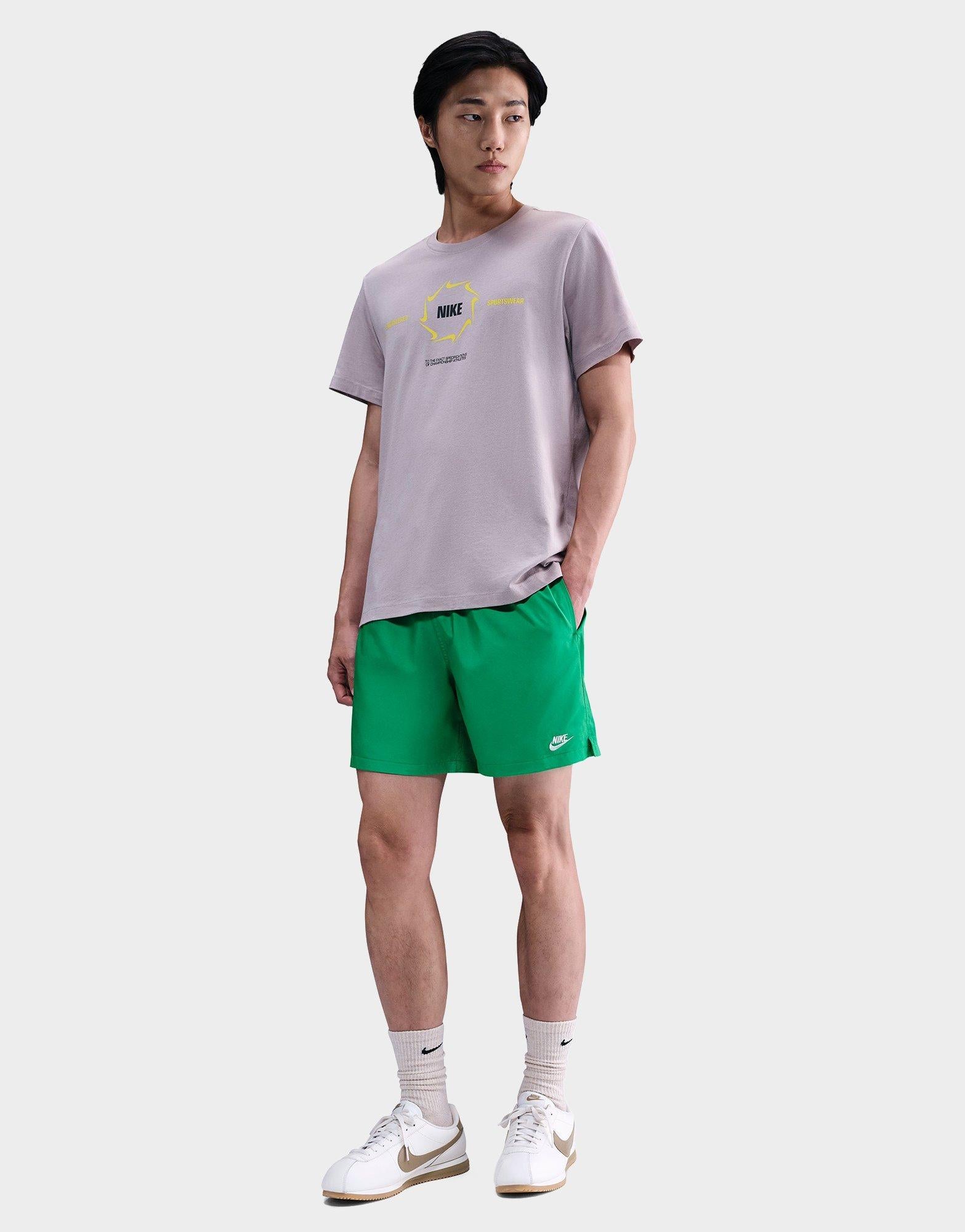 nike club woven shorts in green