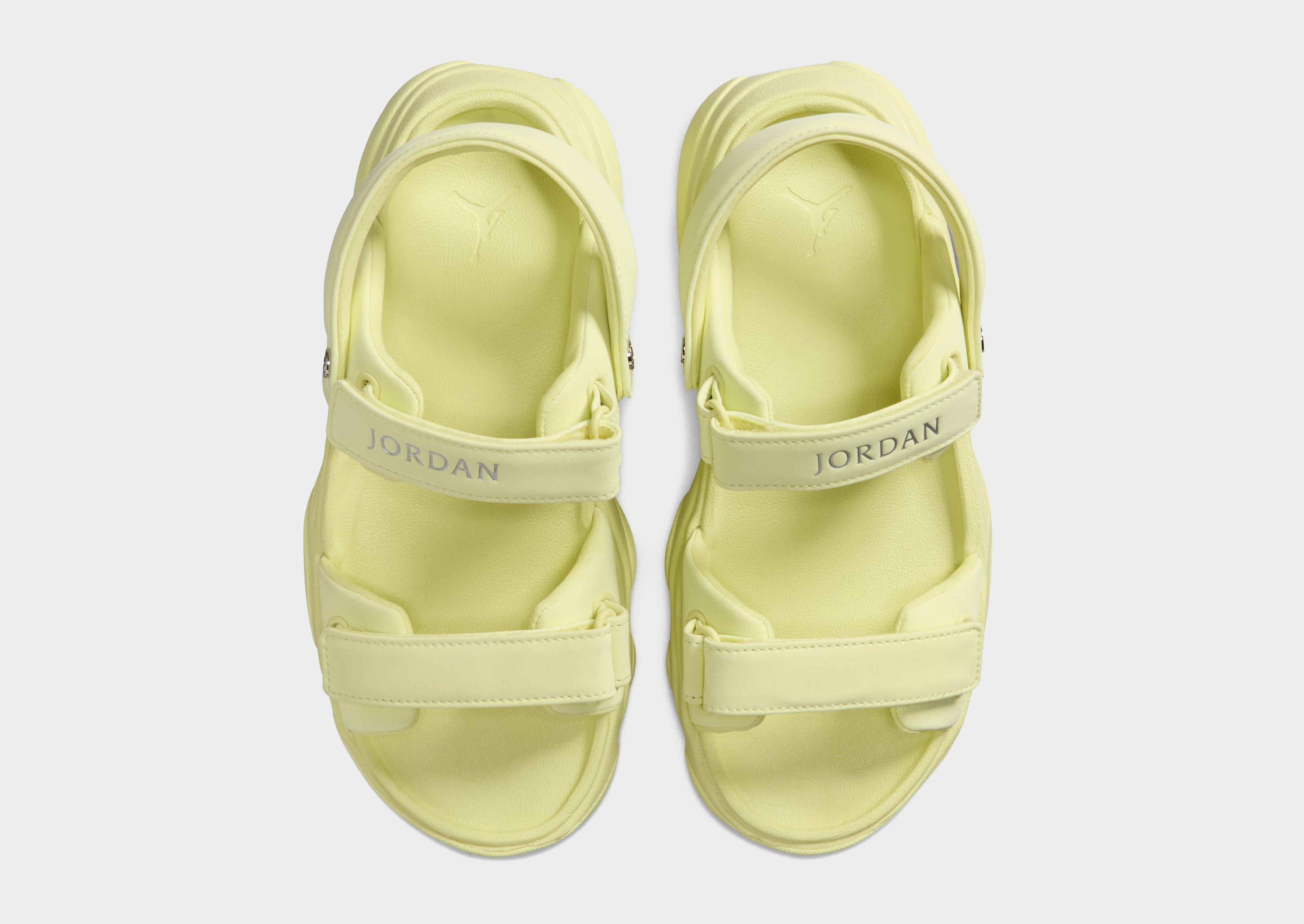 yellow jordan sandals