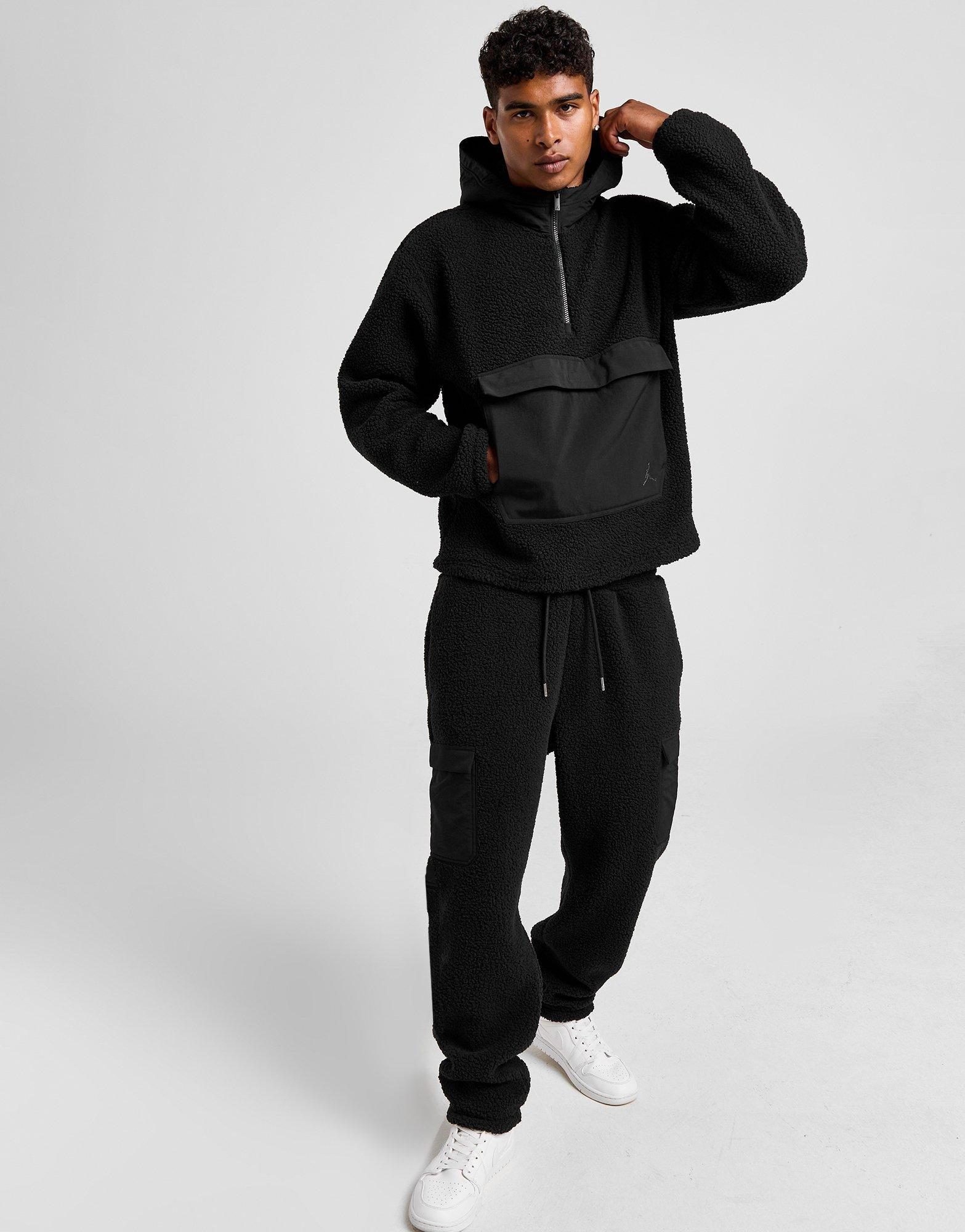jordan black cat sherpa hoodie