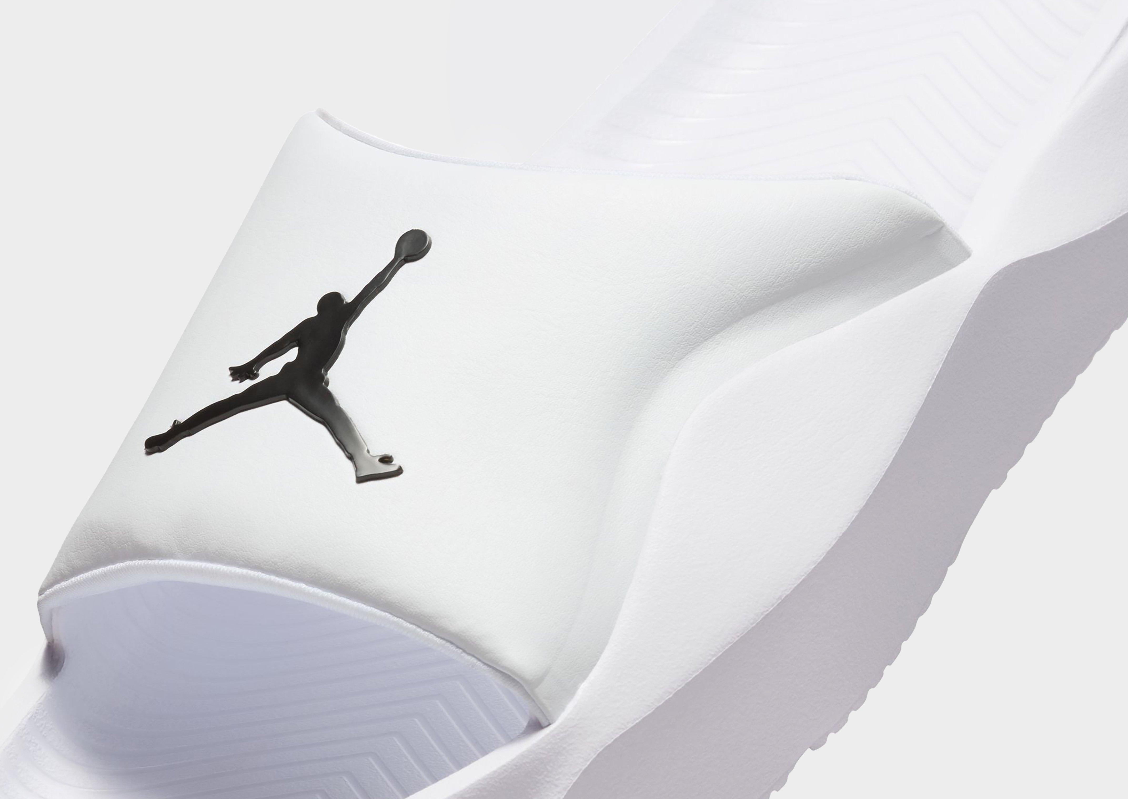 all white jordan sandals