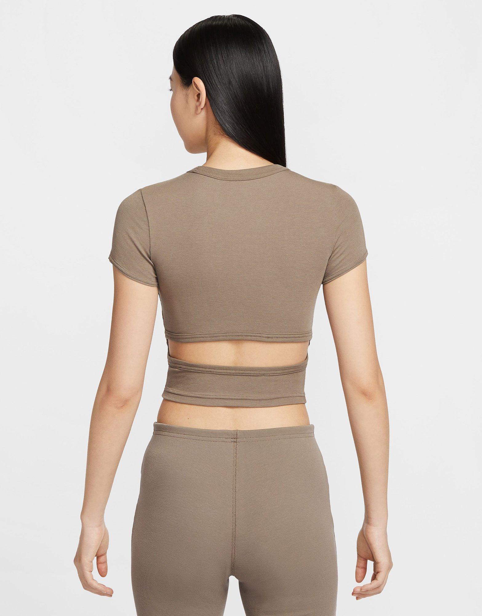 brown nike crop top
