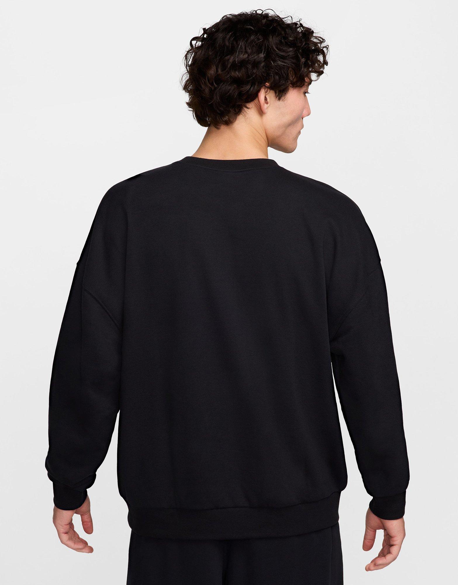 Black Nike Oversized French Terry Crew - JD Sports Singapore