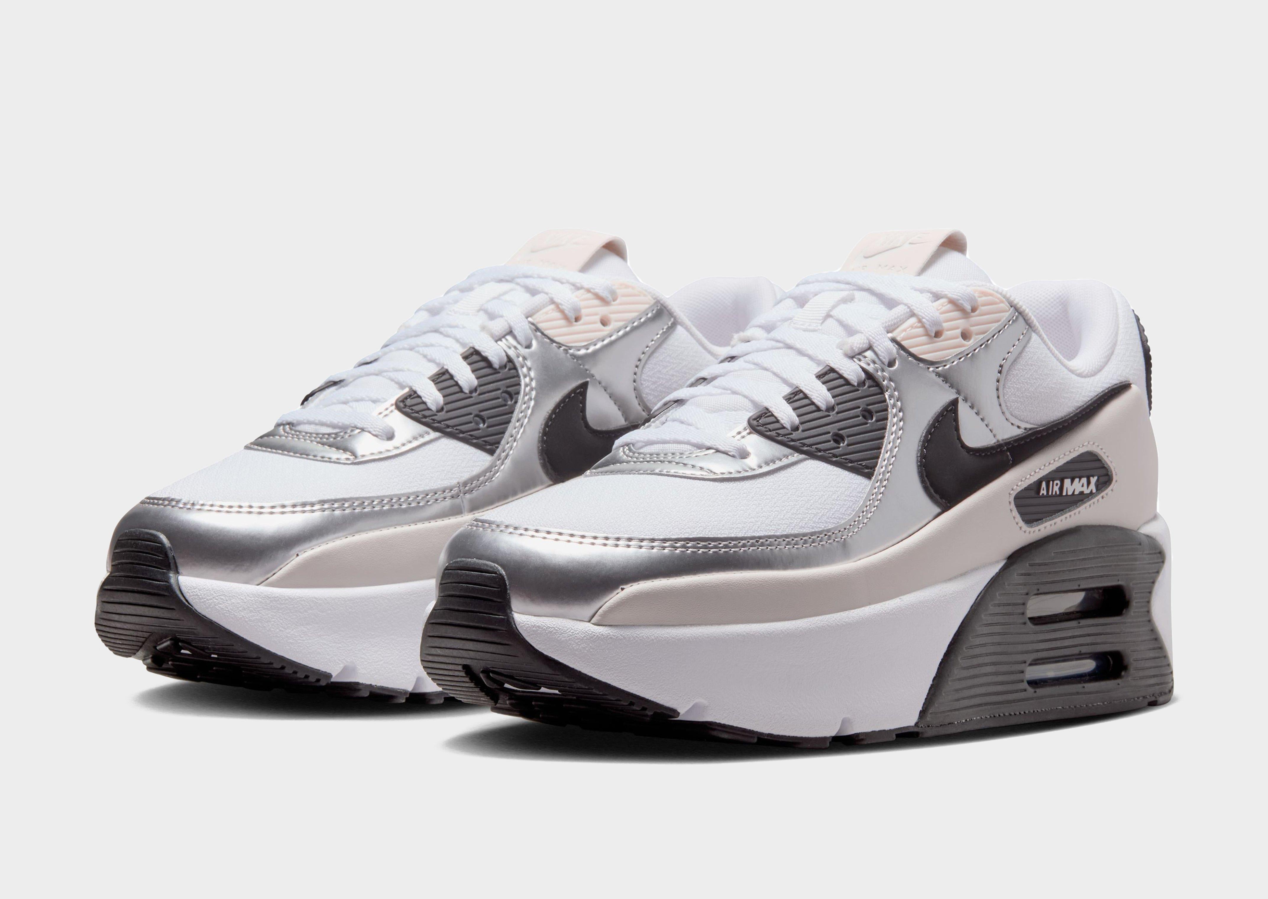Metallic Silver Women's 'air Max 90 White And Grey Nike