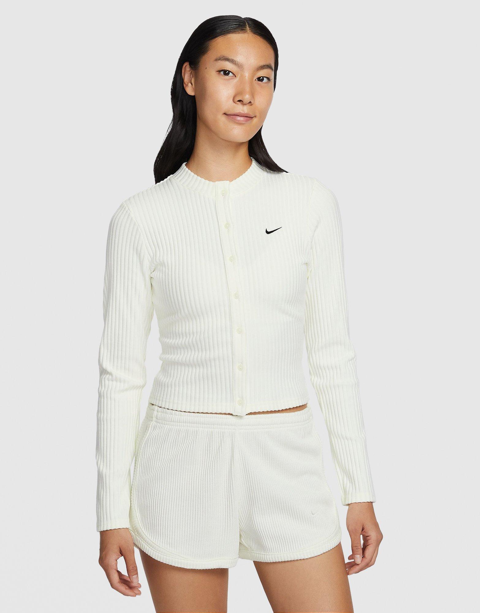 Beige Nike Sportswear Chill Knit Wide-Ribbed Cardigan - JD Sports