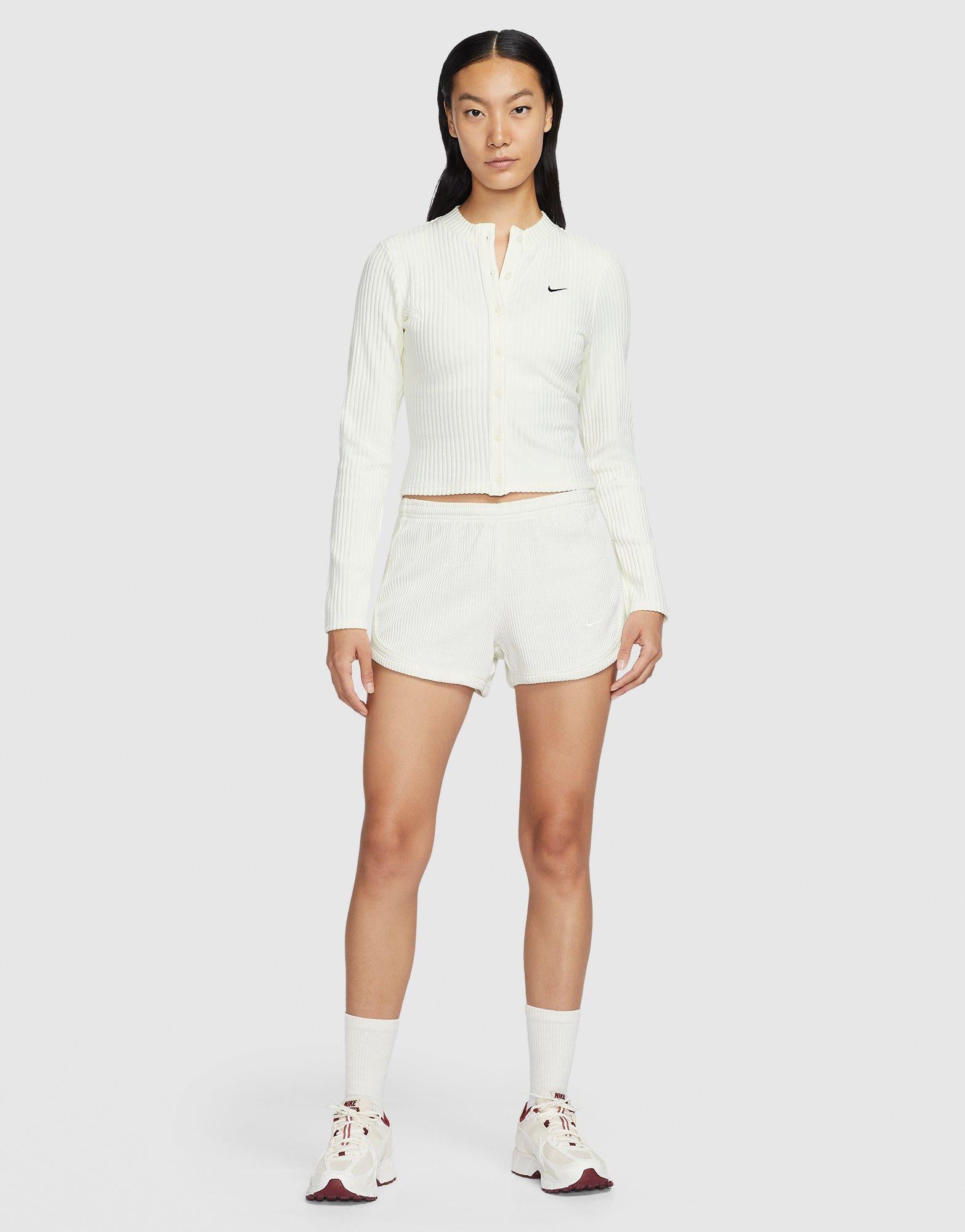 Beige Nike Sportswear Chill Knit Wide-Ribbed Cardigan - JD Sports