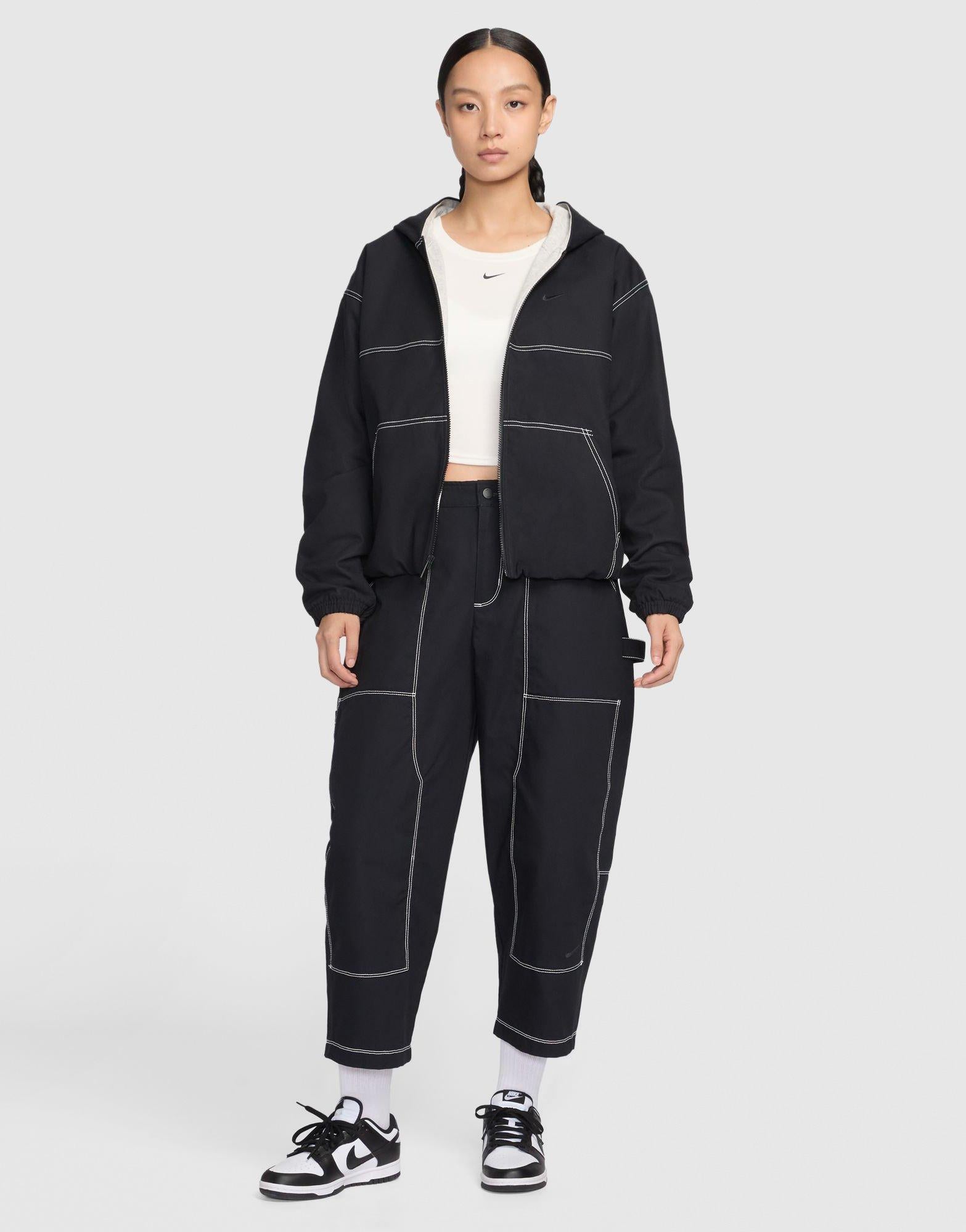 Black Nike Sportswear Loose Low-Rise Carpenter Trousers - JD