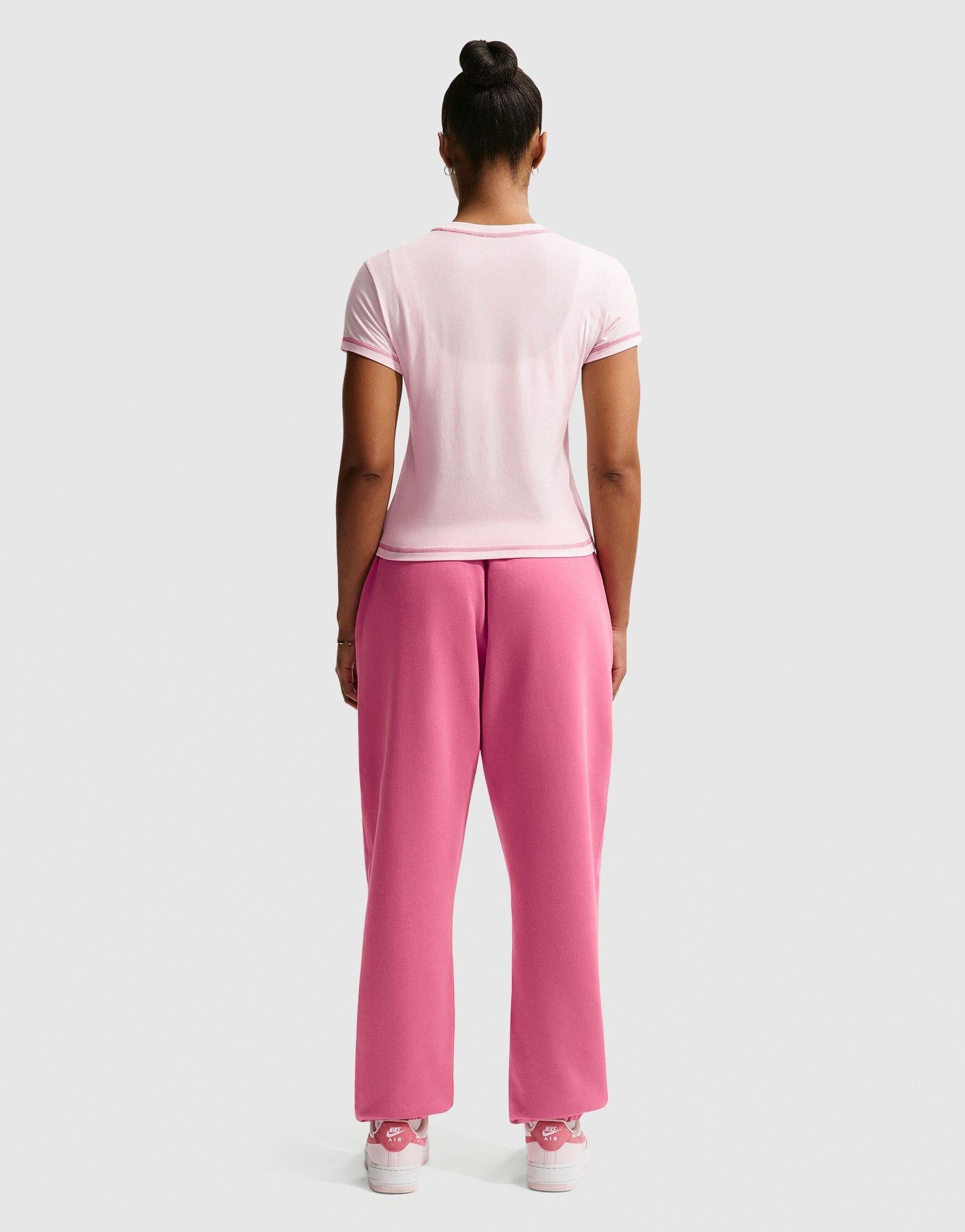 Pink Nike Sportswear Chill Knit Cropped T-Shirt - JD Sports Singapore