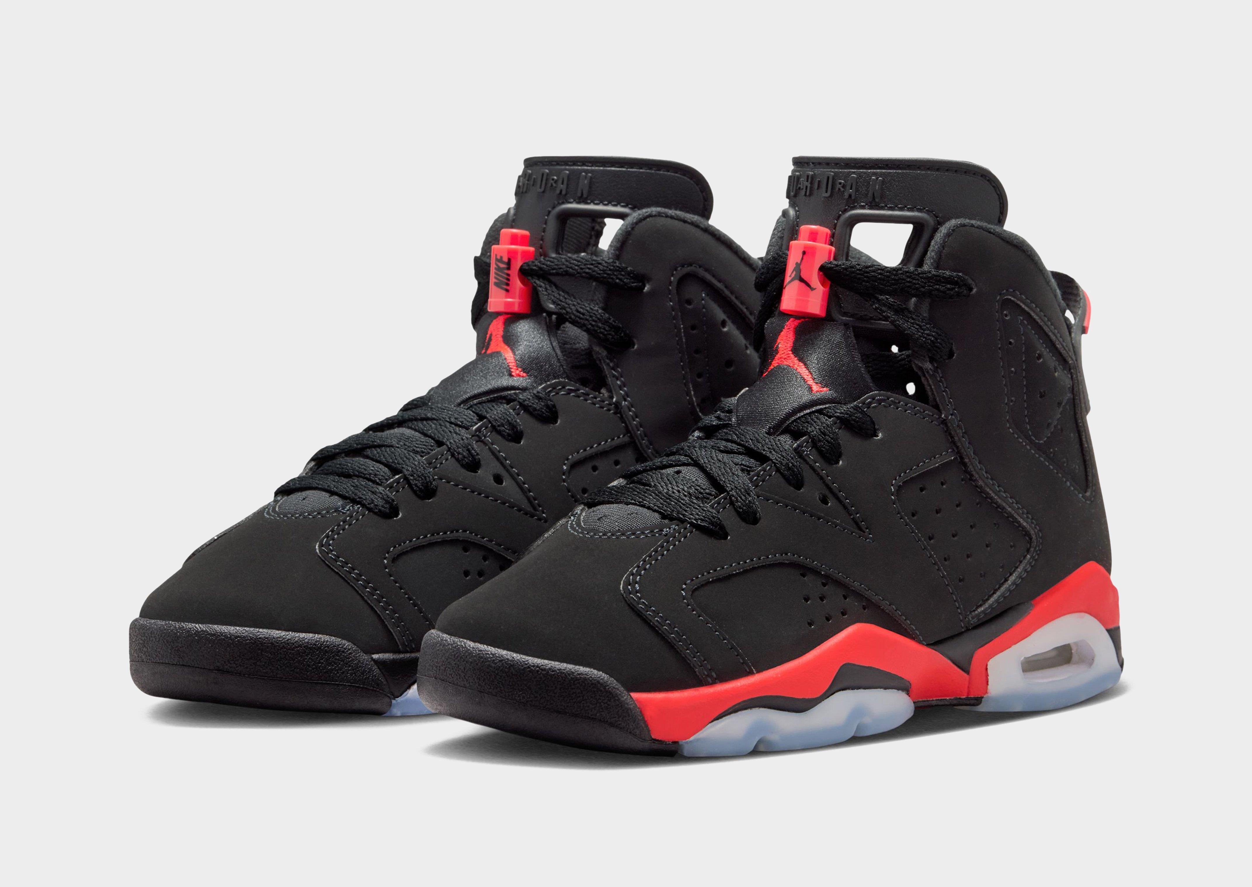 Black Jordan Air 6 Retro Infrared Salesman Junior's - JD Sports