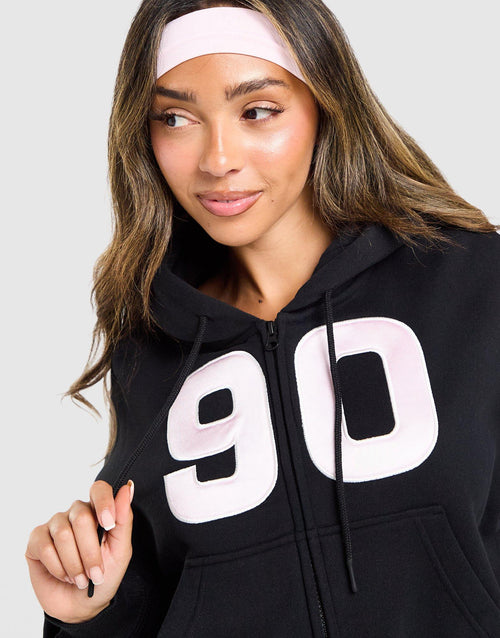 Studio 90 Oversized Crop Full Zip Hoodie