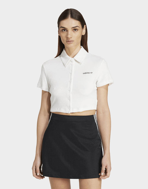 Towel Cropped Polo Shirt