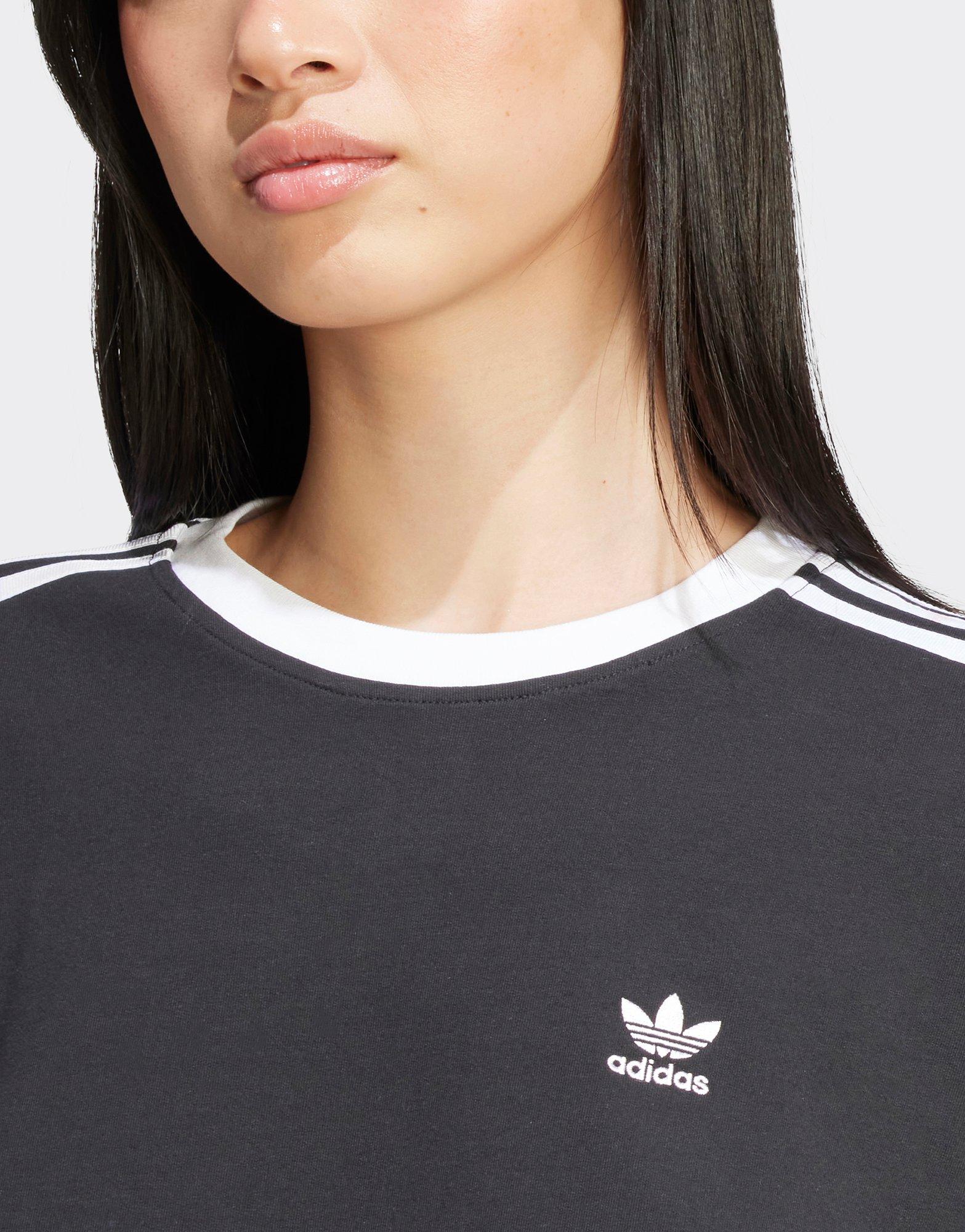 adidas tape crop t shirt