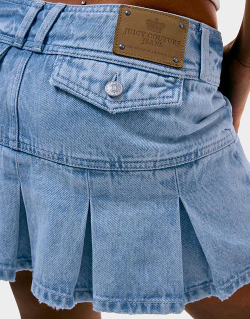 Crest Pleated Mini Skirt
