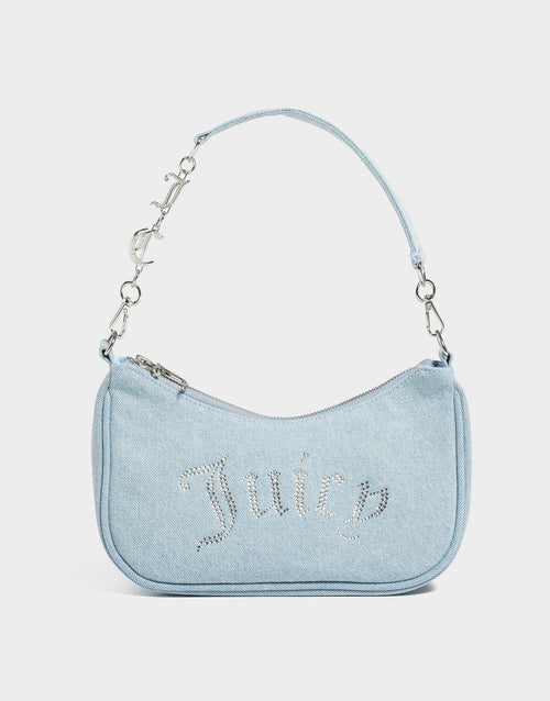 Diamanté Denim Shoulder Bag