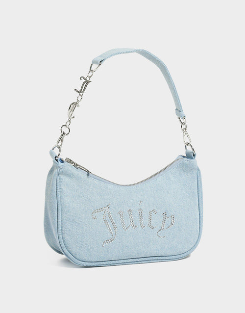 Diamanté Denim Shoulder Bag