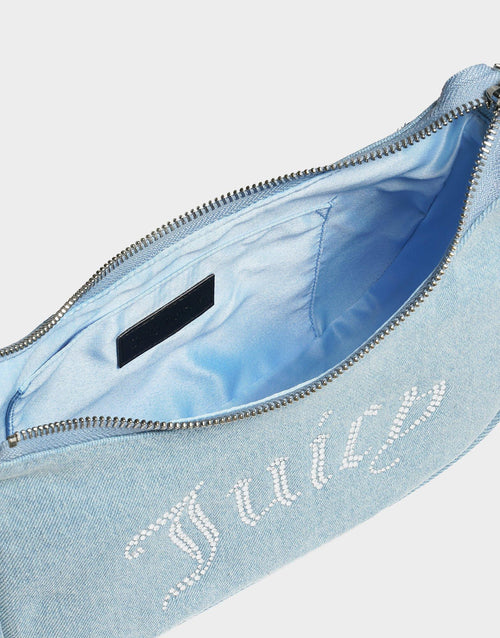 Diamanté Denim Shoulder Bag