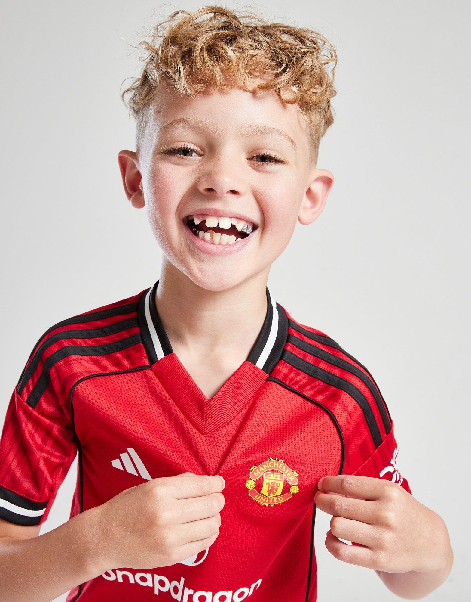 White adidas Manchester United 25/26 Home Mini Kit Children's - JD