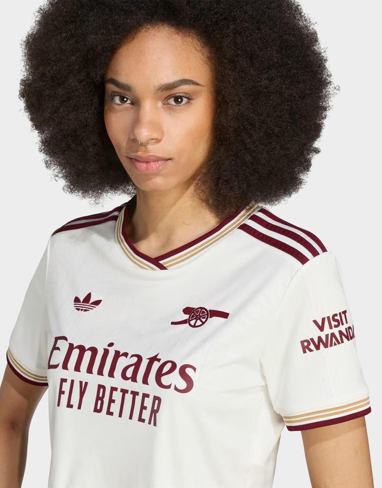 White adidas Arsenal 25/26 Cropped Third Jersey - JD Sports
