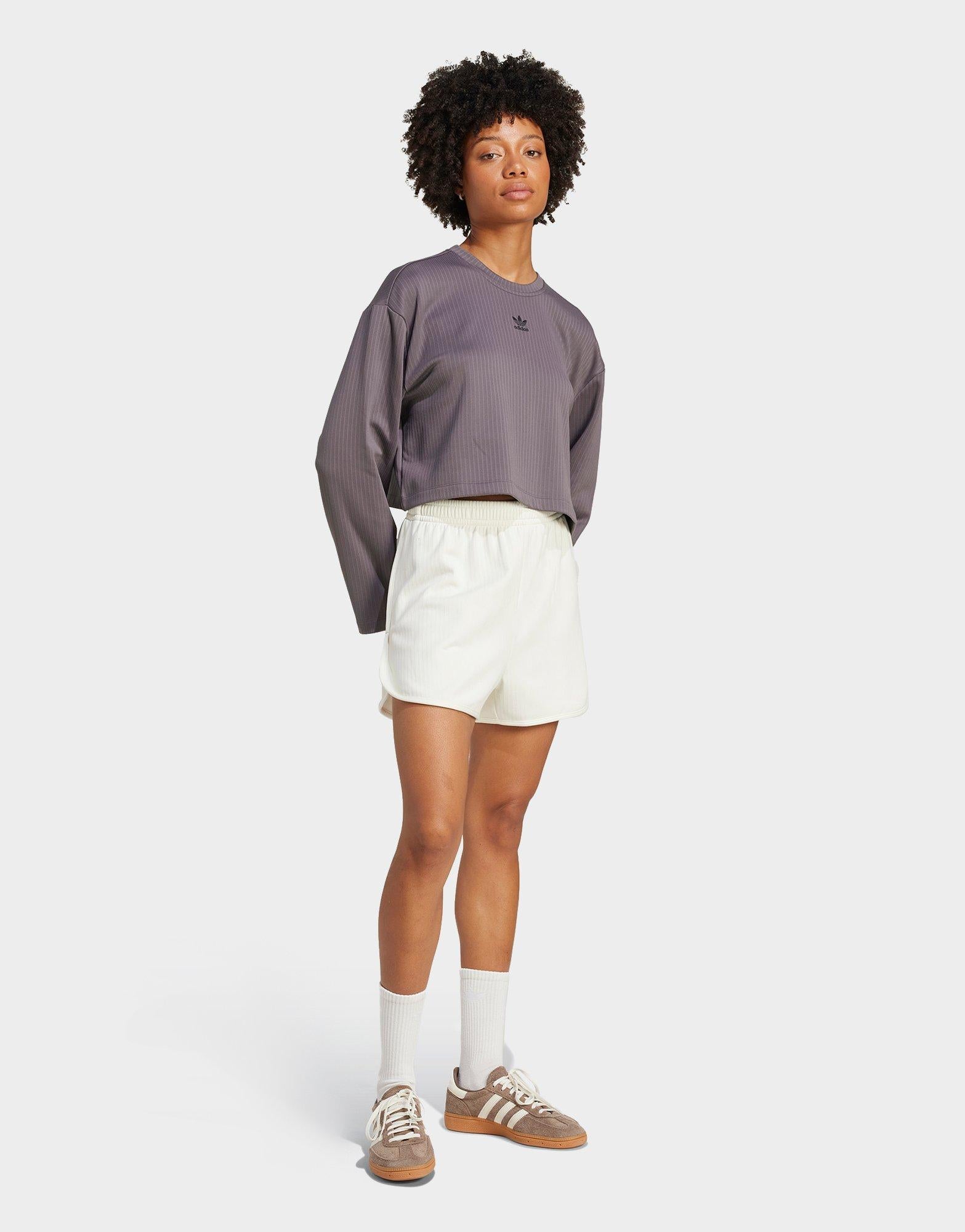 Grey adidas Wide Rib Long Sleeve - JD Sports Singapore