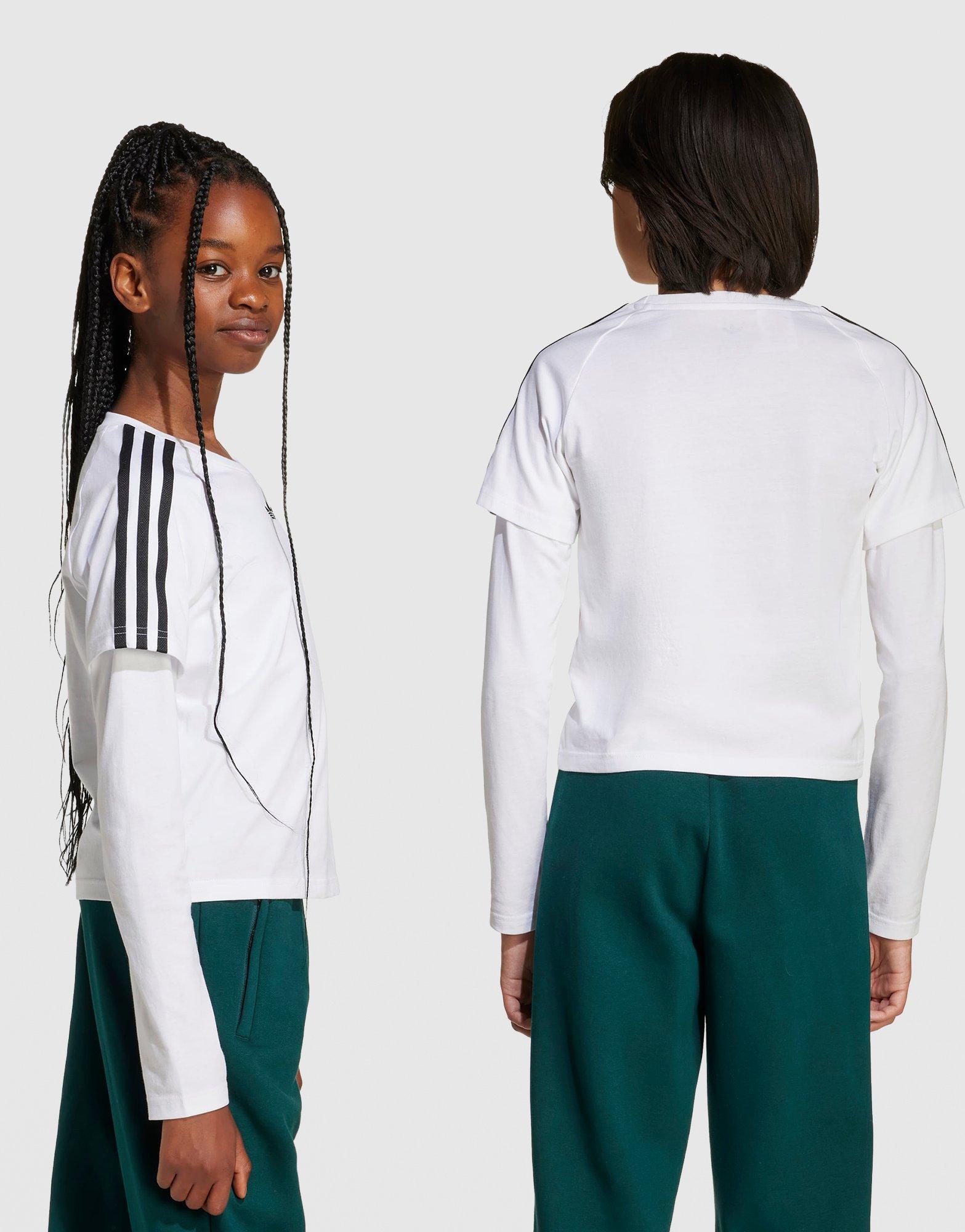 White adidas Layered Long-Sleeve Top Junior's - JD Sports Singapore