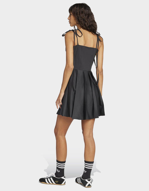 Ribbon Pleated Mini Dress