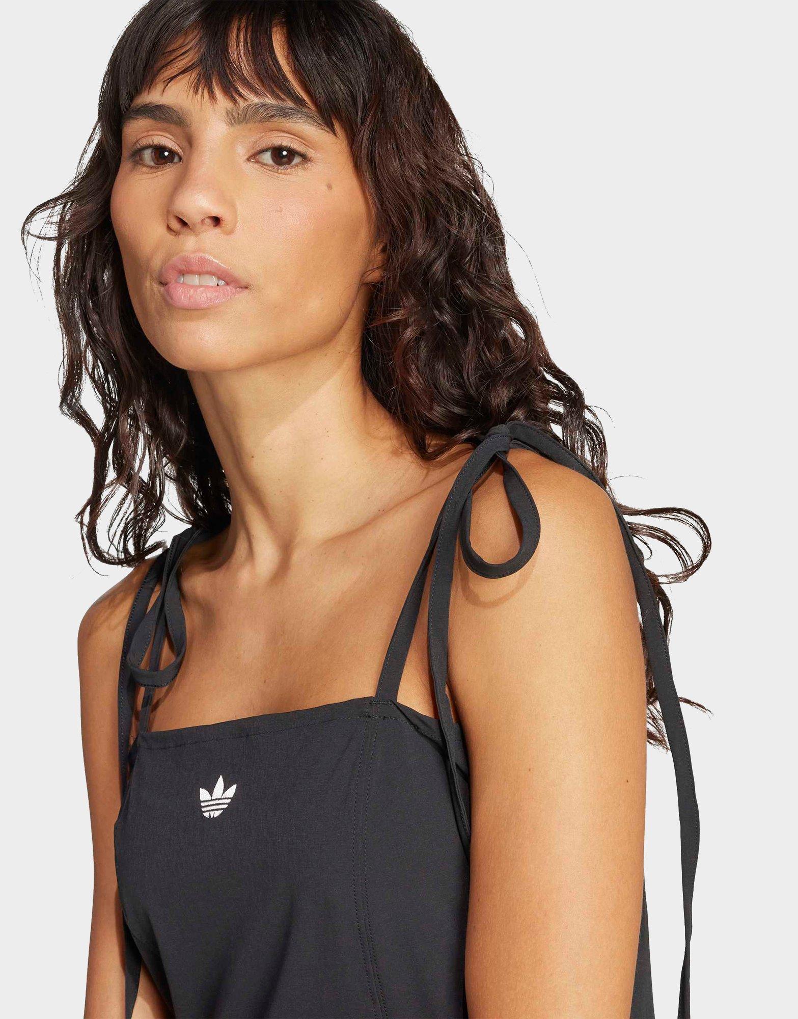 Black adidas Ribbon Pleated Mini Dress - JD Sports Singapore