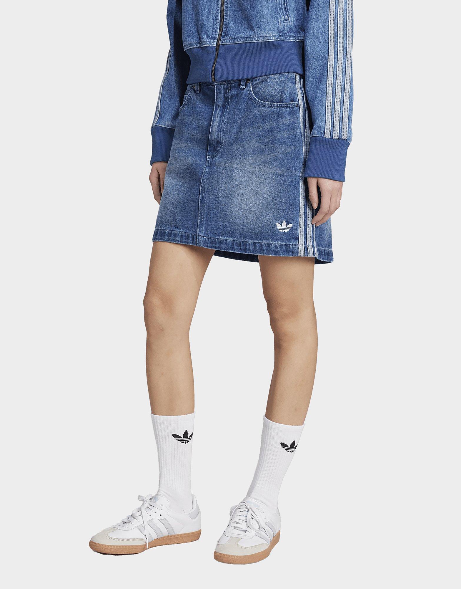 Blue adidas Adicolor 3-Stripes Denim Mini Skirt - JD Sports Blue adidas Adicolor 3-Stripes Denim Mini Skirt - JD Sports