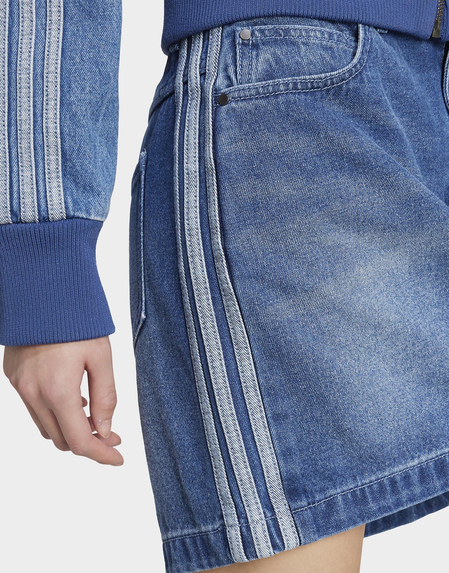 Blue adidas Adicolor 3-Stripes Denim Mini Skirt - JD Sports