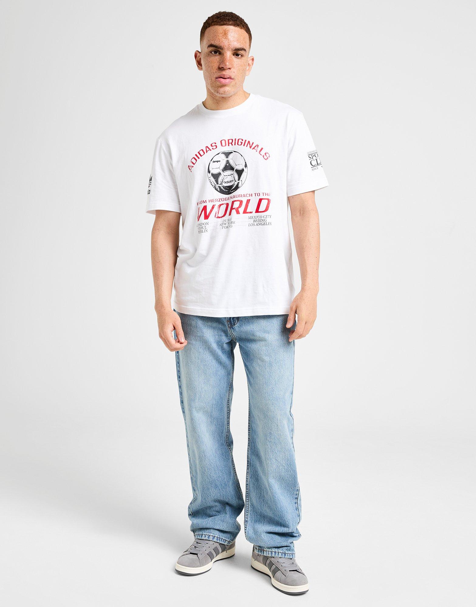 White adidas 90s Football Graphic T-Shirt - JD Sports Singapore