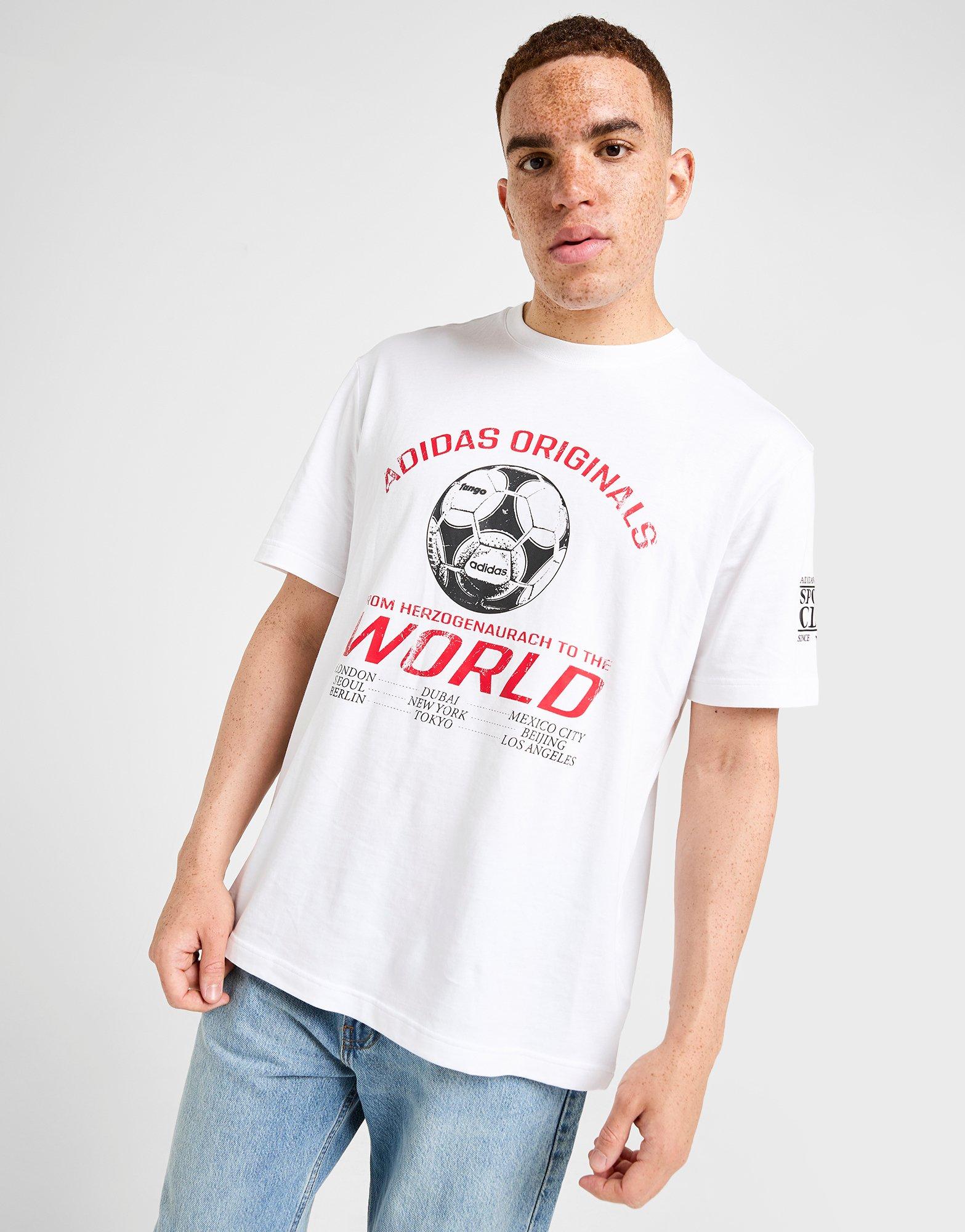 White adidas 90s Football Graphic T-Shirt - JD Sports Singapore
