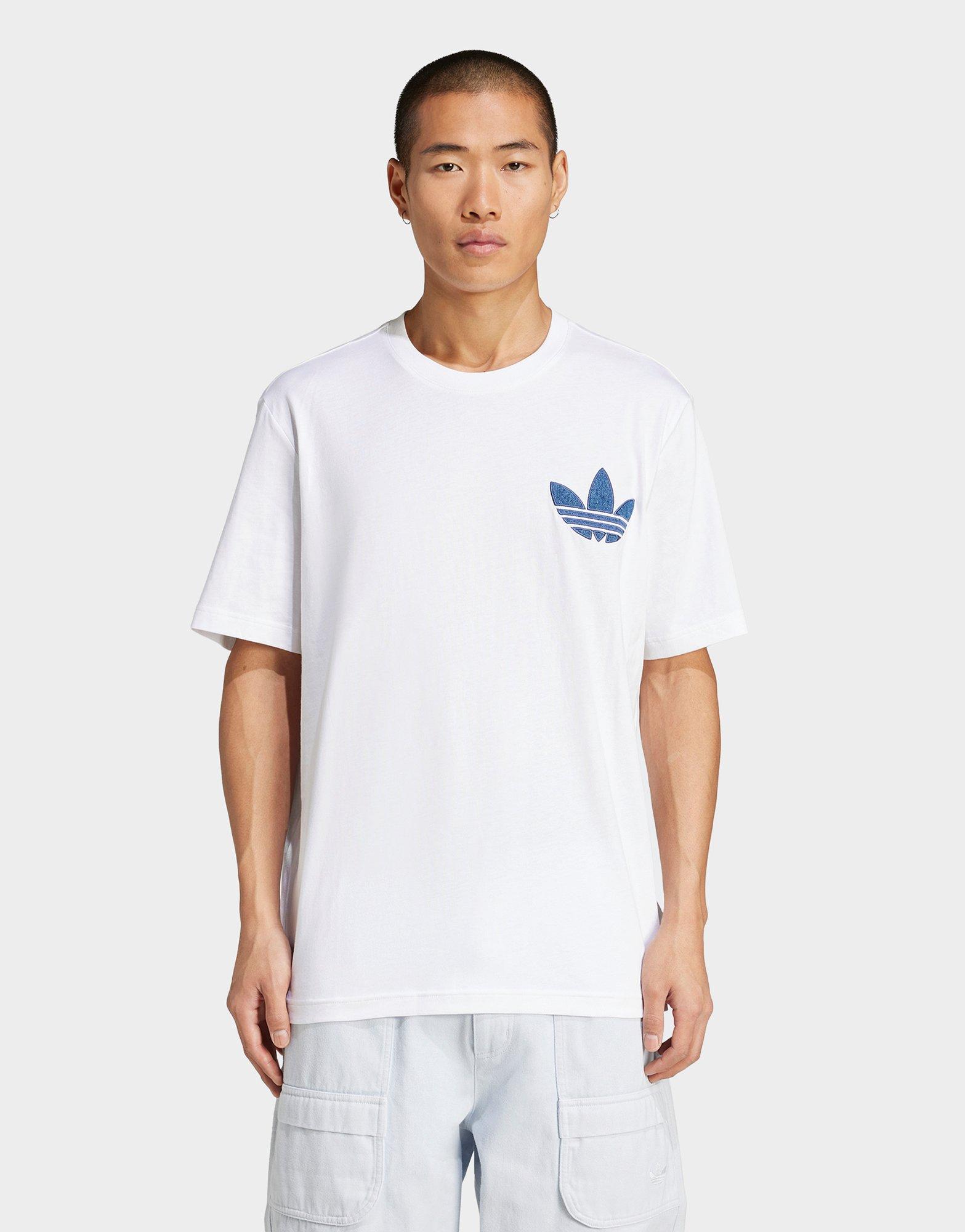 White adidas Denim Trefoil T-Shirt - JD Sports Singapore