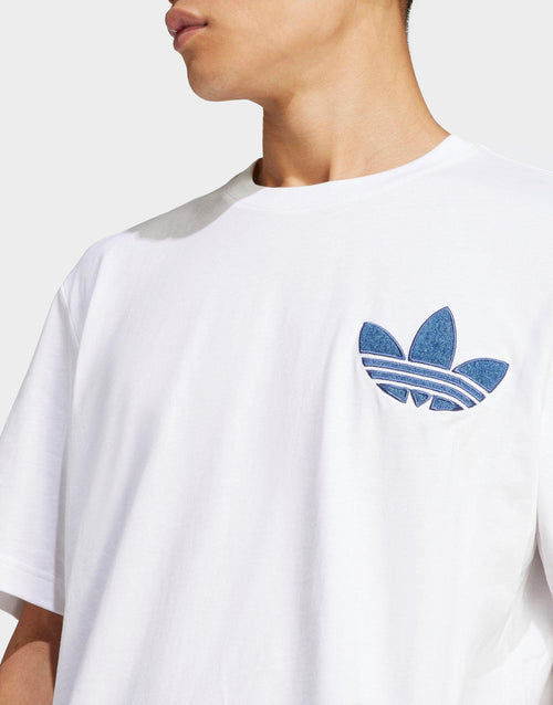 White adidas Denim Trefoil T-Shirt JD Sports Singapore