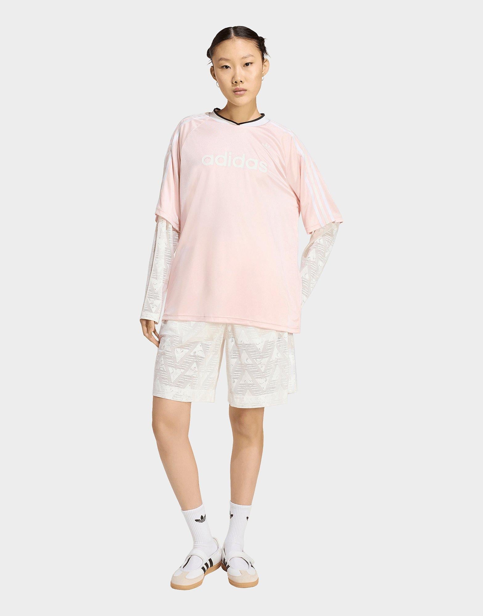 Pink adidas Lace Long-Sleeve Jersey - JD Sports Singapore
