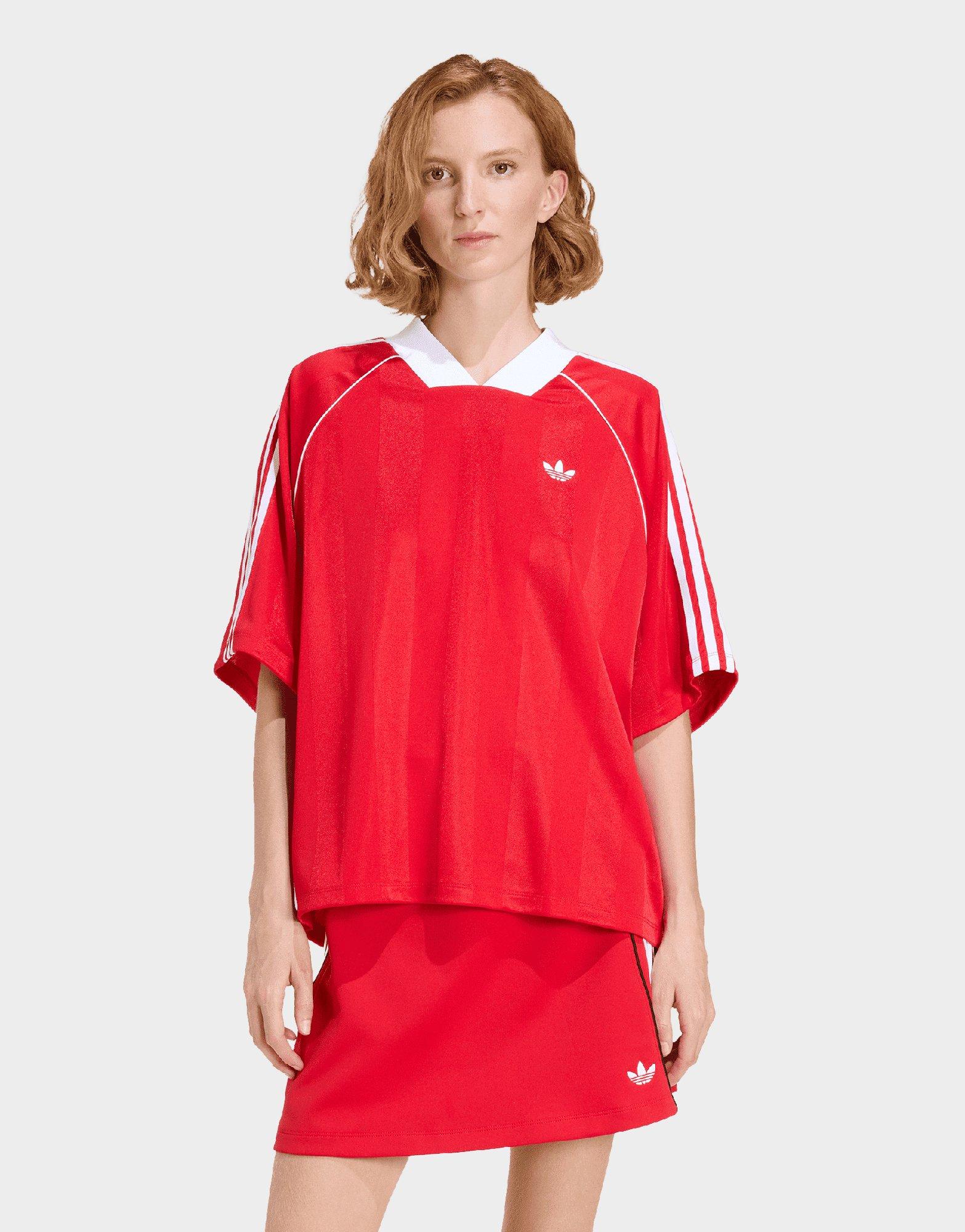 Red adidas 3-Stripes Jacquard T-Shirt - JD Sports Singapore