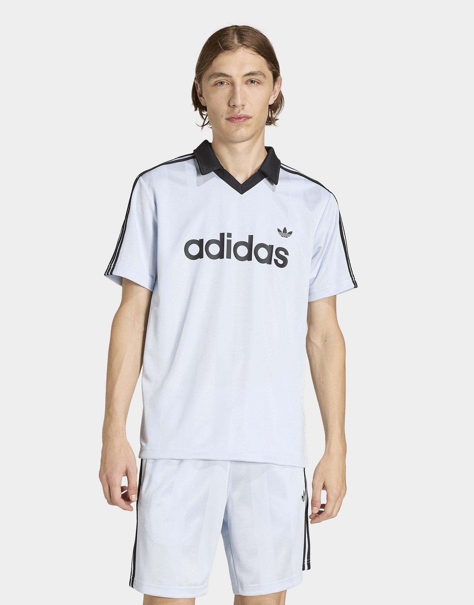 Blue adidas Archive Collar Engineered Jersey - JD Sports Singapore
