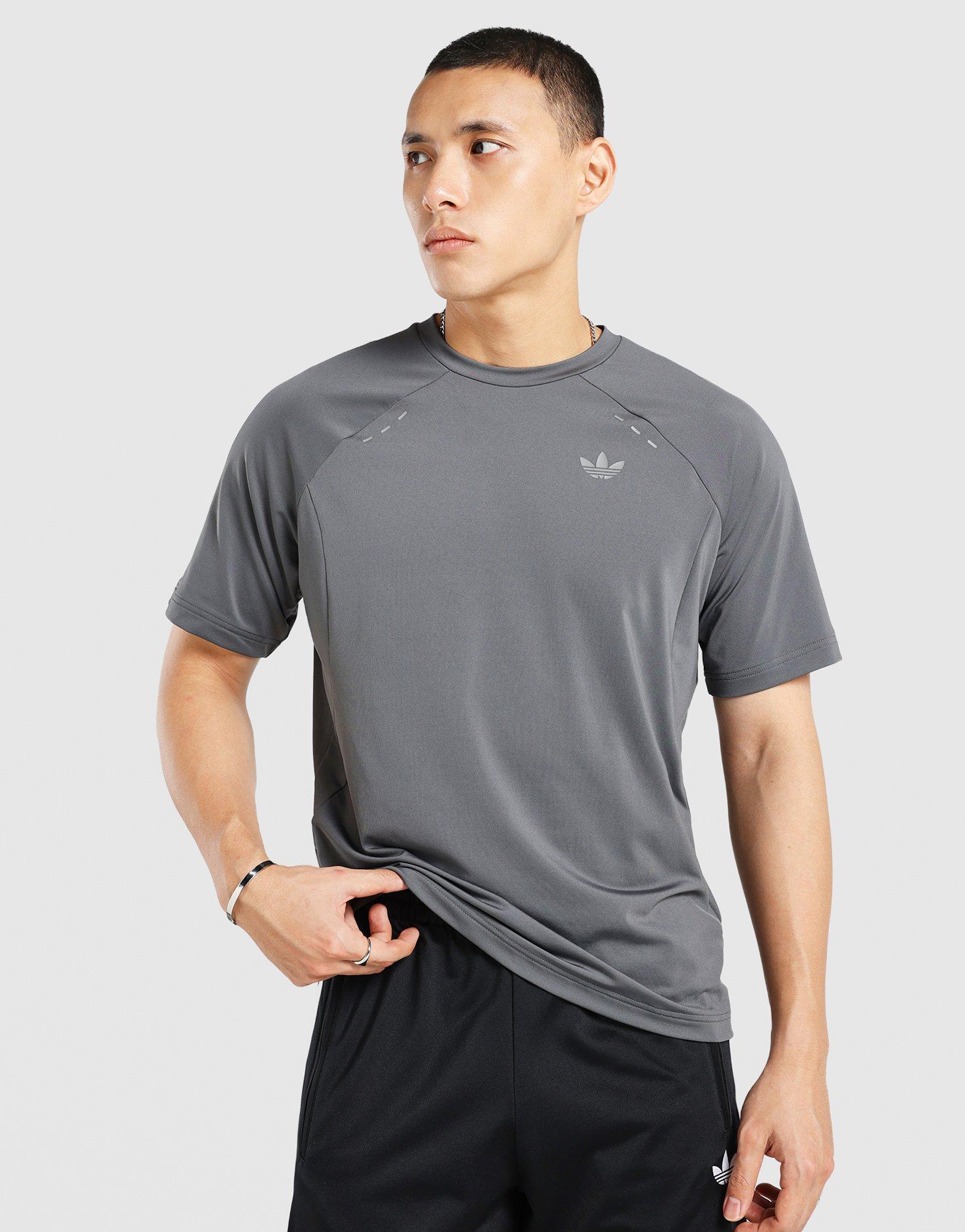 Grey adidas Tech Trefoil Essentials Polyester T-Shirt - JD Sports