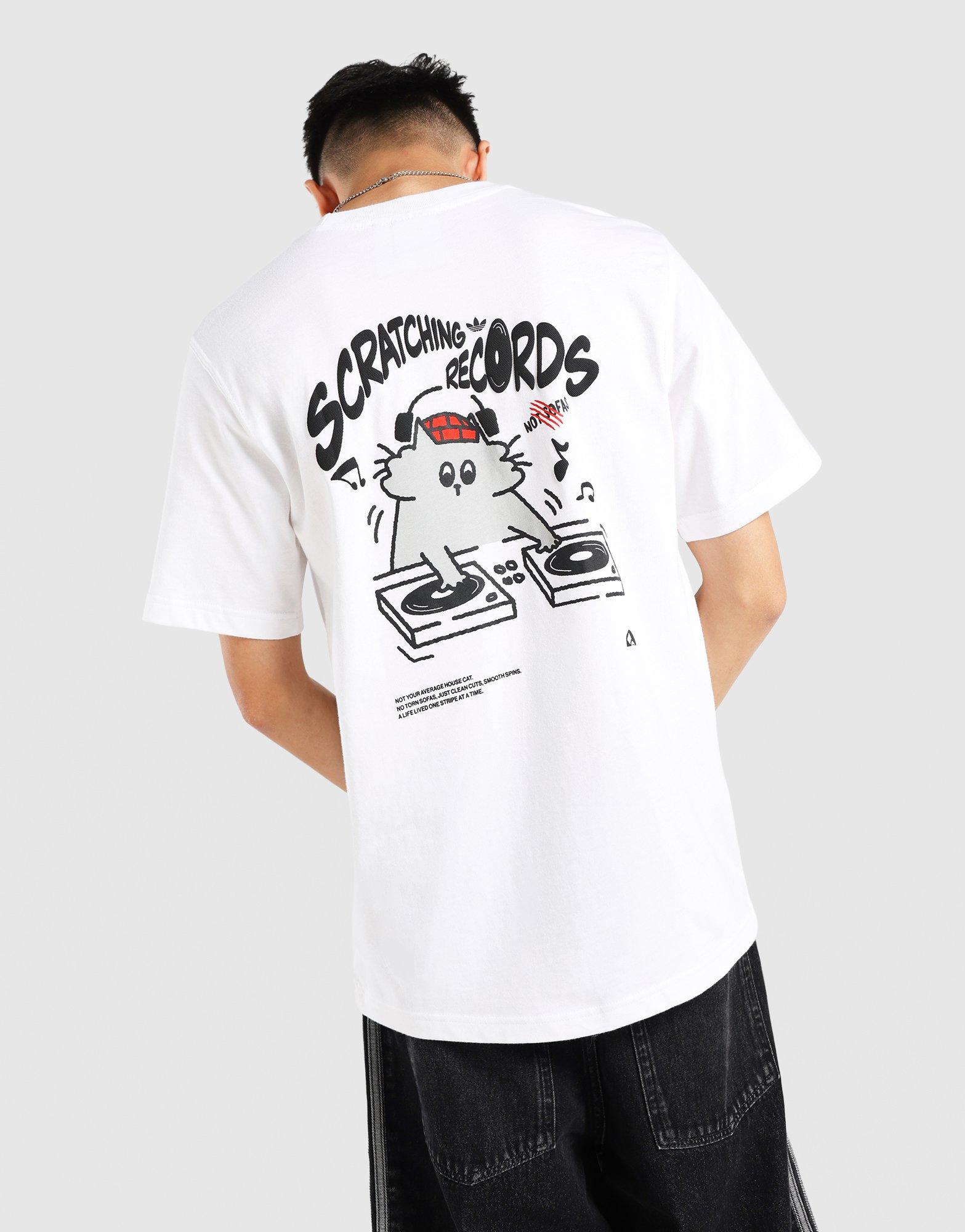 White adidas Scratching Record T-Shirt - JD Sports Singapore