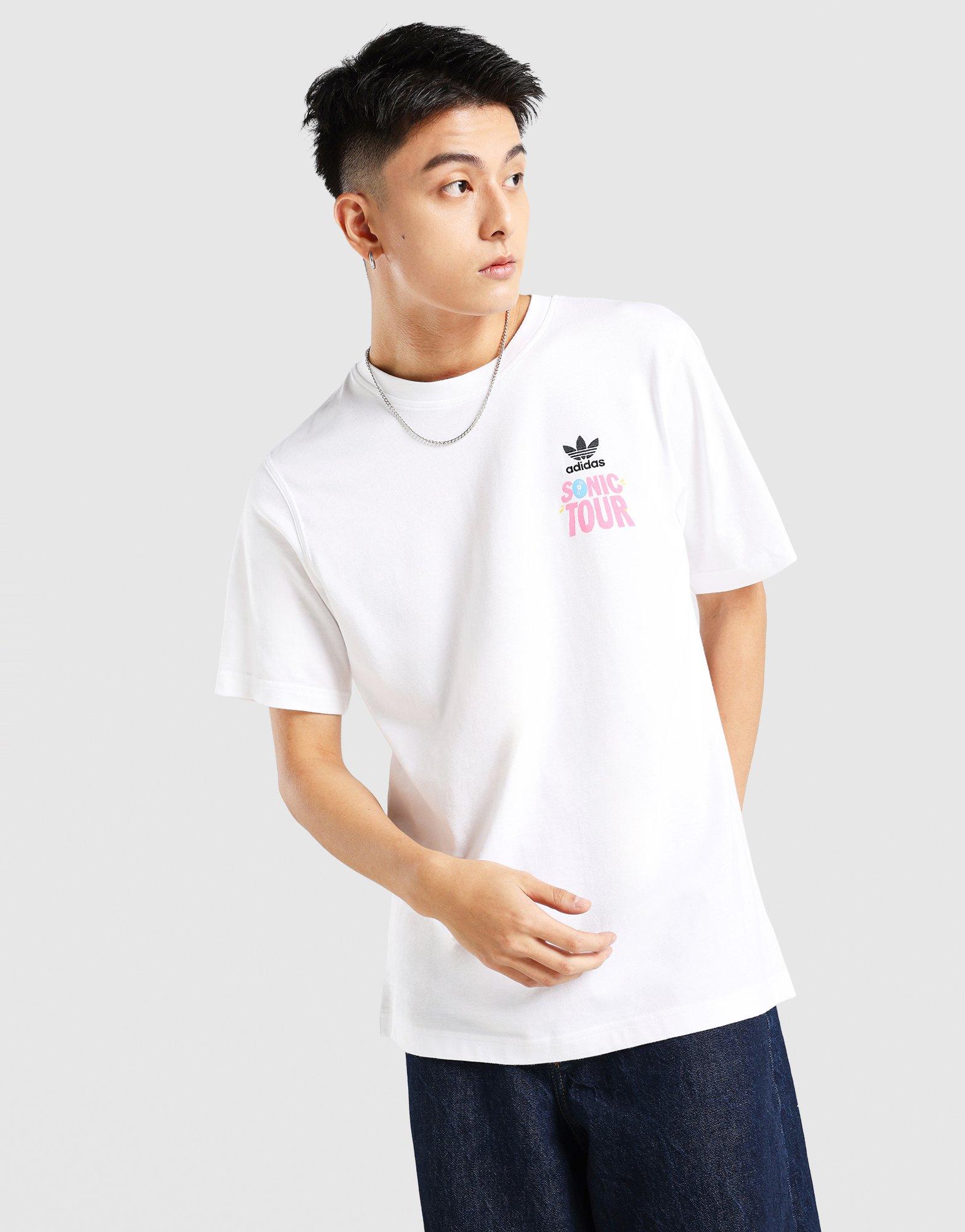 White adidas Sonic Tour T-Shirt - JD Sports Singapore