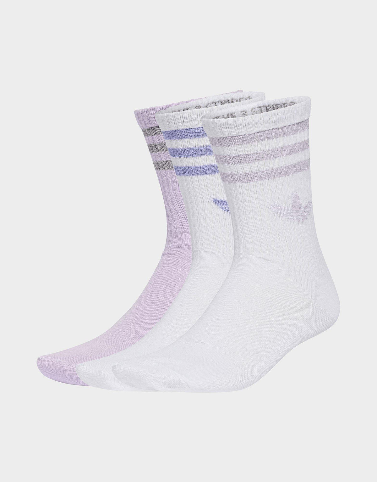 3 Stripes Glitter Crew Socks 3 Pairs