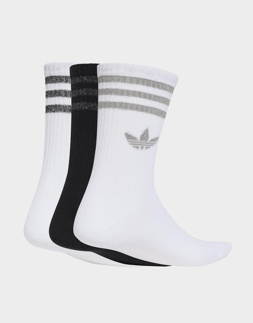 3-Stripes Glitter Crew Socks (3 Pairs)