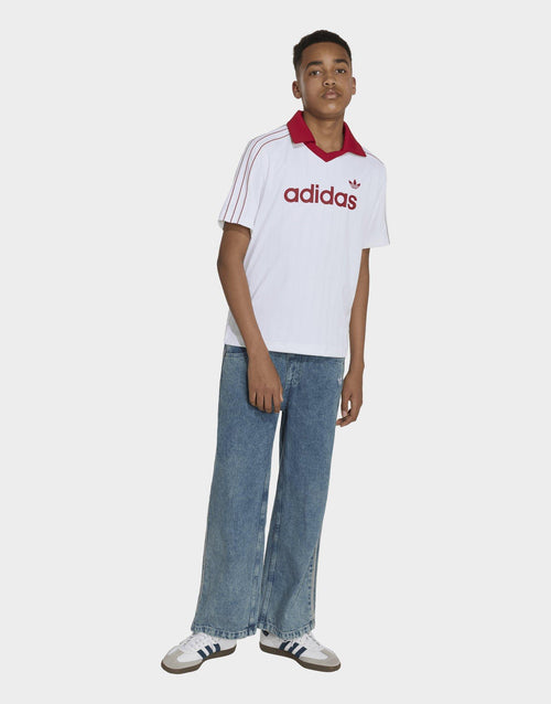Loose Pinstripe Polo T-Shirt Junior's