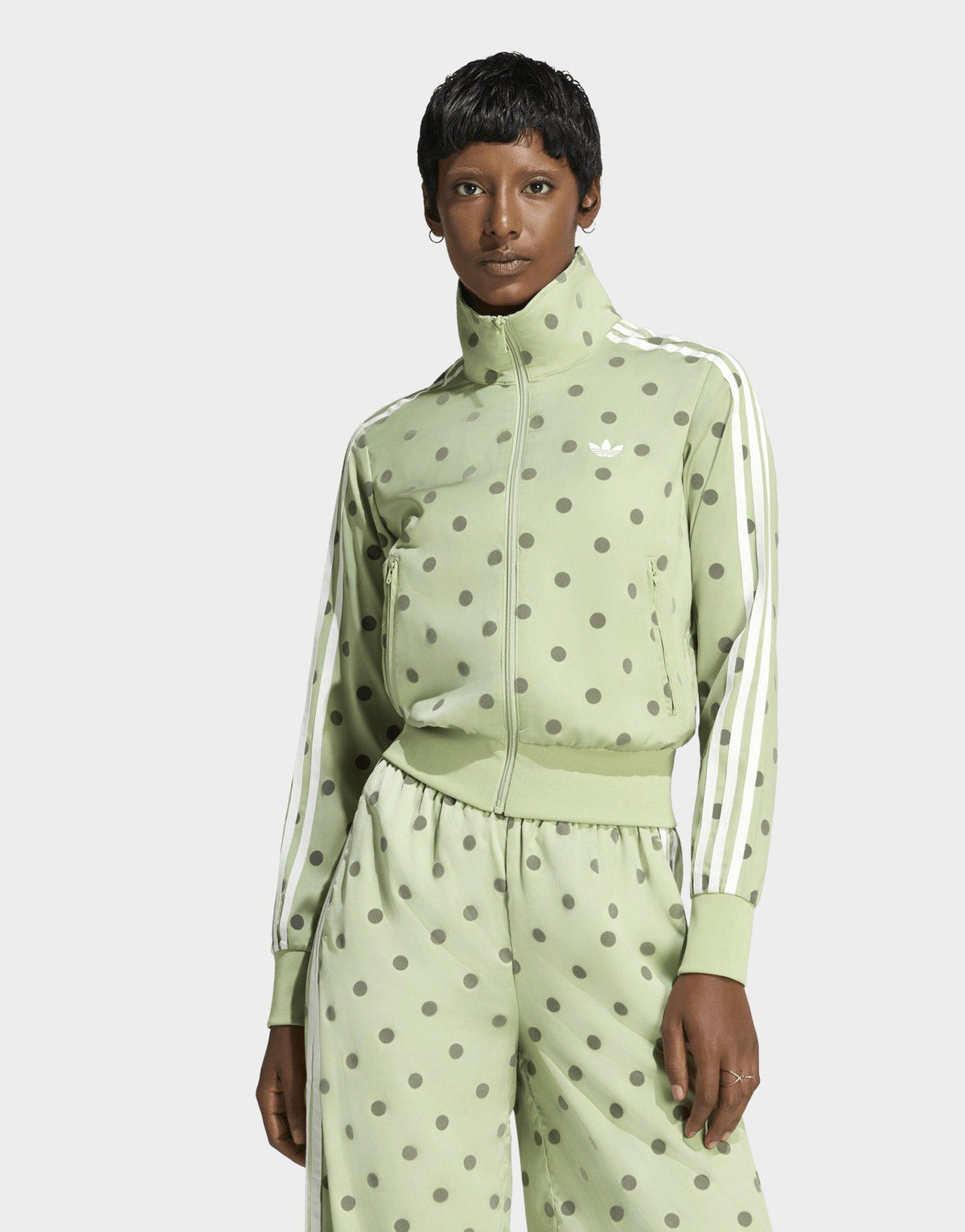 Satin Polka Dots Track Top