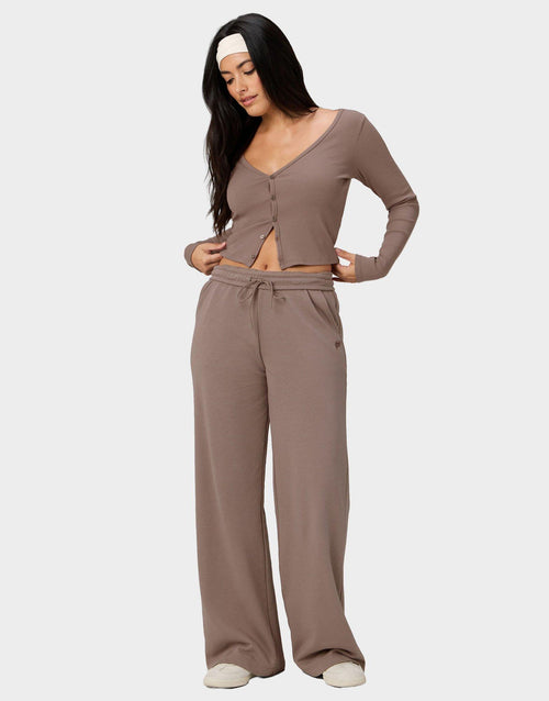 Modal Rib Cardigan Long-Sleeve Top